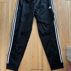 Adidas Mens Black Joggers with White Stripes NWT